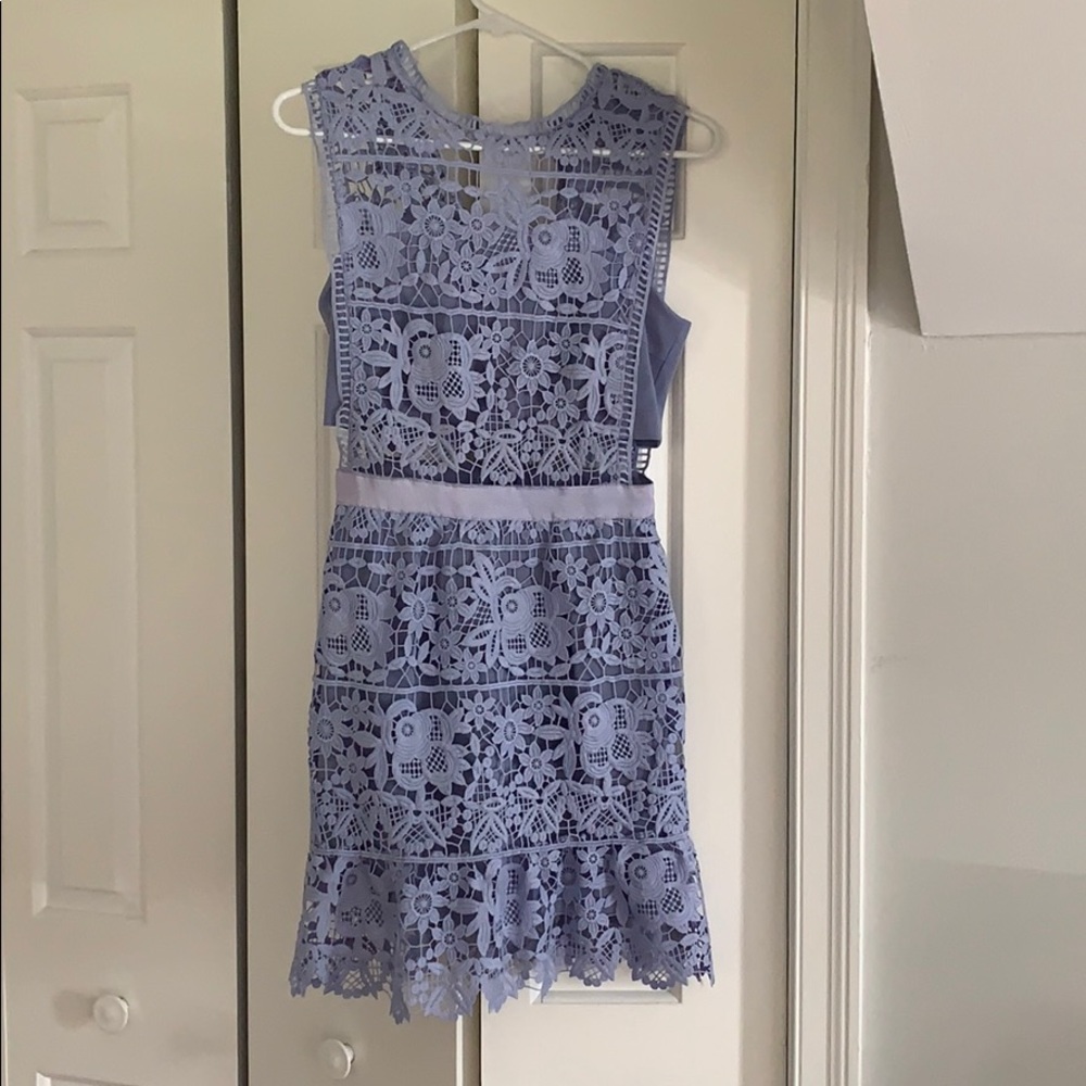 Lavender lace dress with cutout